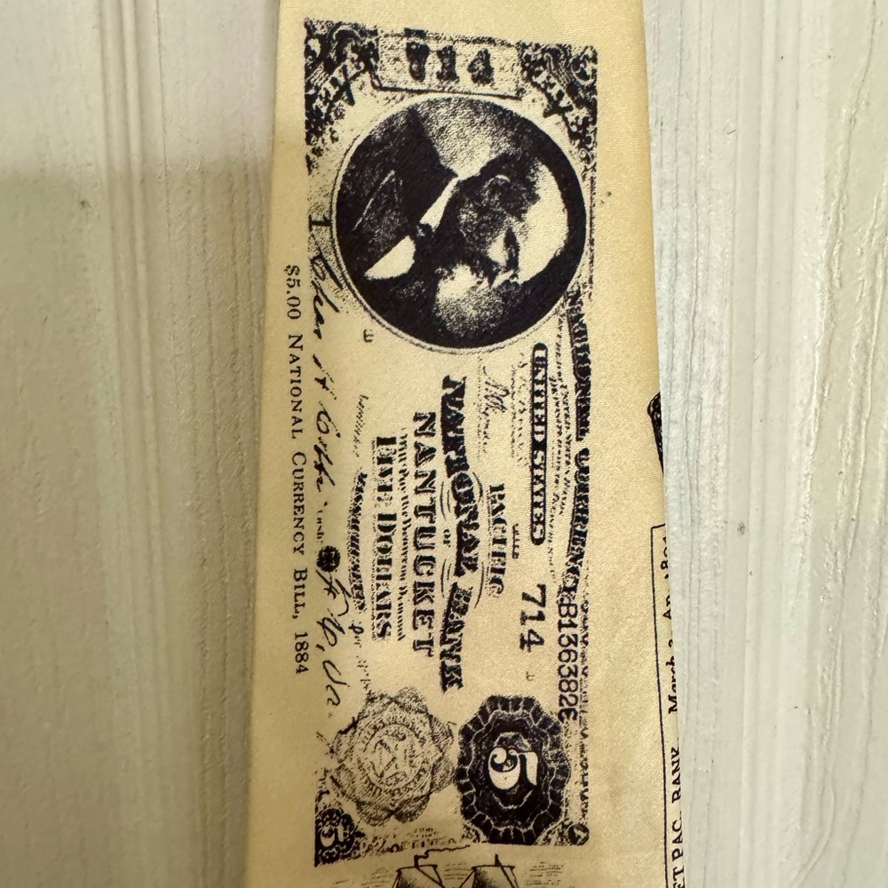 Unique Vintage Silk Tie By Museum Artifacts Featuring Historical Imagery